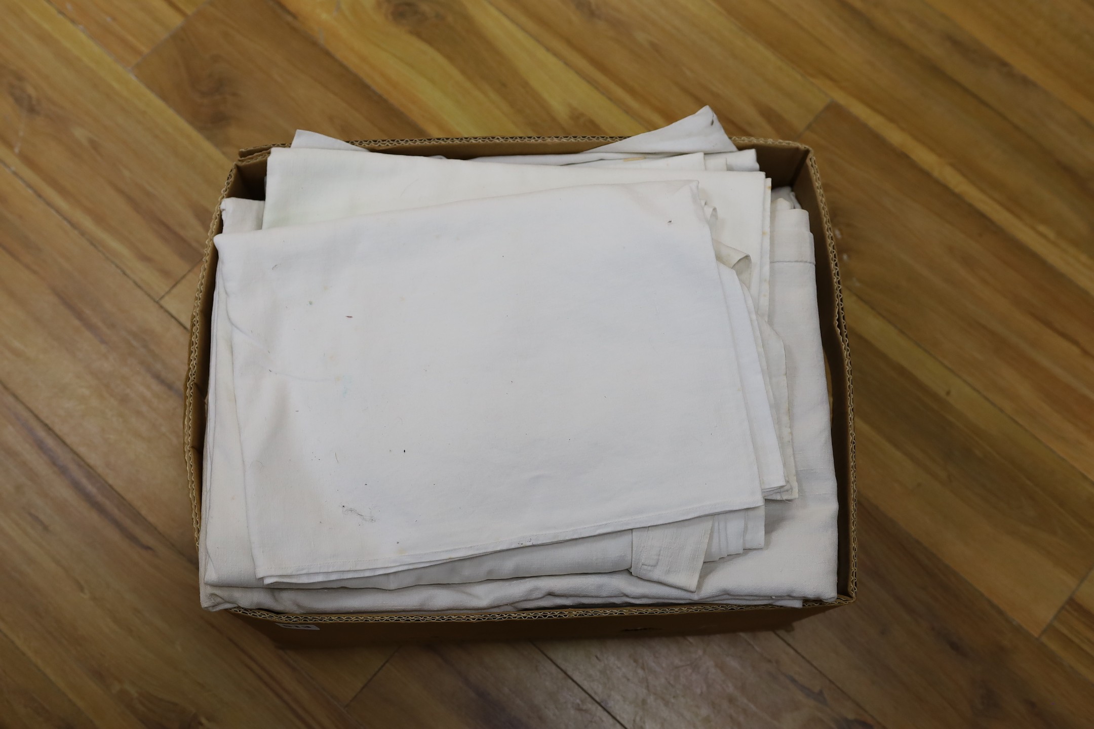 A box of eight French Provincial sheets